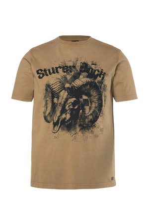 JP1880, Print T-shirt - light brown