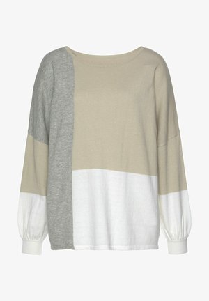LASCANA Maglione - grau meliert creme beige