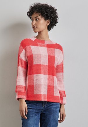 Street One, KARIERTES TURTLENECK - Striktrøje - rot