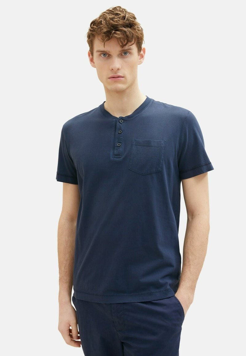 TOM TAILOR MIT STARKER WASCHUNG - T-shirts basic - sky captain blue