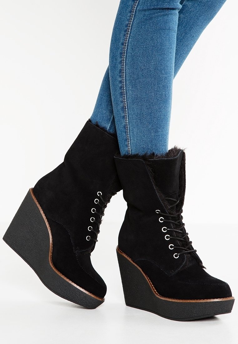 Buffalo Boots à talons - black