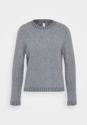 ONLY Tall ONLFINA O NECK - Svetrík - medium grey melange/dark grey melange