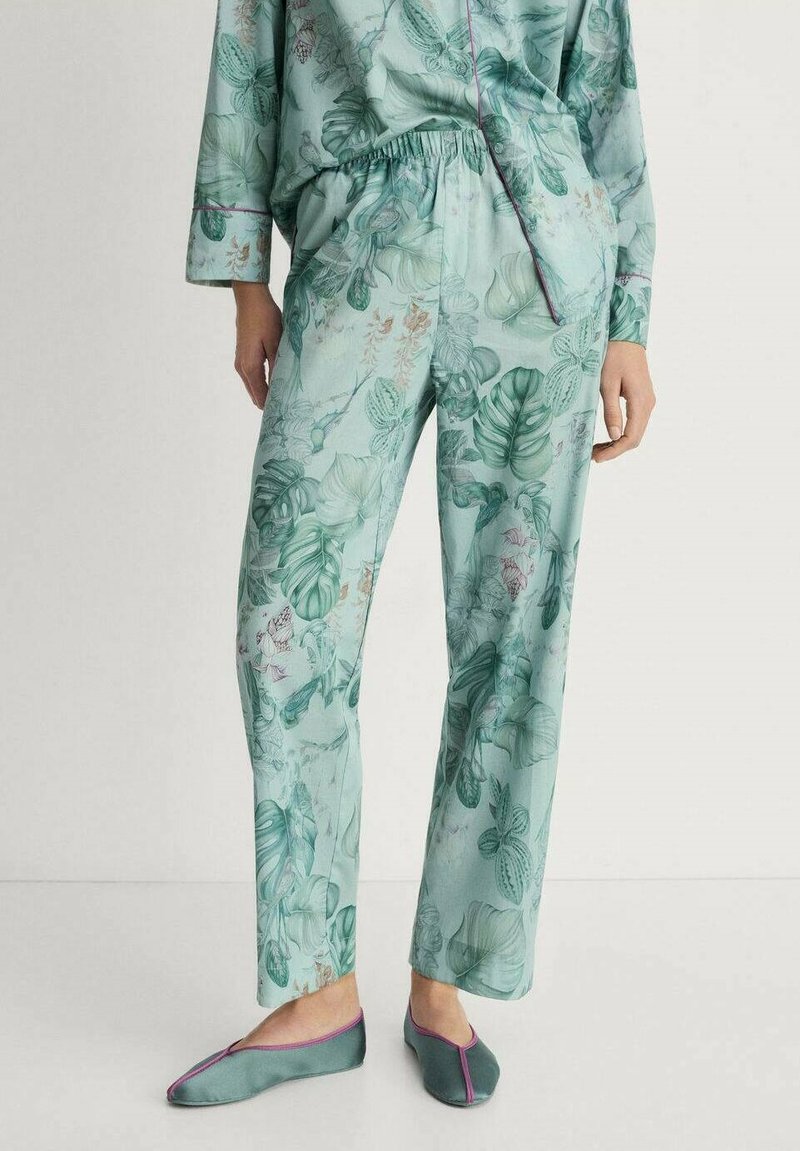 Mango Pyjamabroek - green