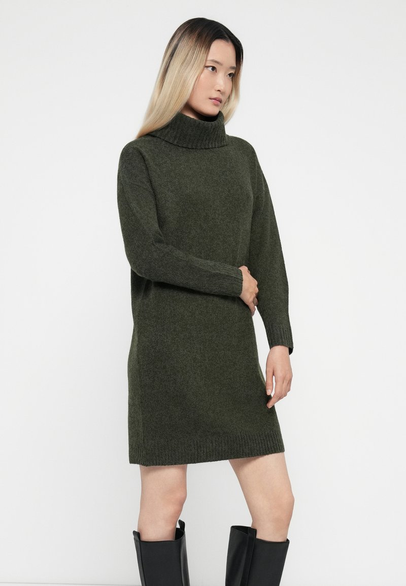 VILA VIHANNA ROLLNECK - Jumper dress - forest night/dark green -  Zalando.co.uk