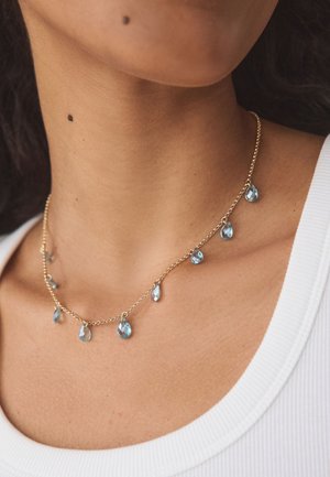 Next, GEMSTONE DROP NECKLACE . - Bracelet - gold tone