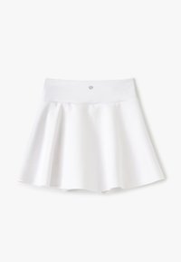 Gonna bianca a campana con vita texturizzata e tessuto liscio. Progettata con una vestibilità comoda e rilassata. Taglia e logo del marchio sulla vita.