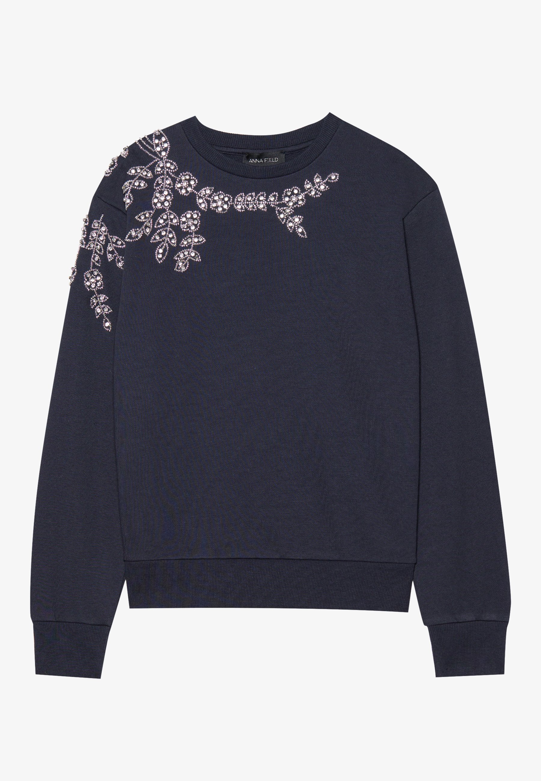 売れ筋商品|||アンナ フィールド パーカー・スウェットシャツ レディース アウター RHINESTONE FLOWER SWEATER - Sweatshirt - dark blue Anna Field RHINESTONE FLOWER SWEATER - Sweatshirt - dark