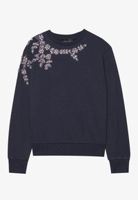 RHINESTONE FLOWER SWEATER - Sweatshirt - dark blue