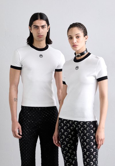 MARINE SERRE MOON LOGO FITTED UNISEX - T-shirt basic - white