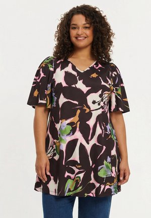 MIT DRUCK - Blouse - dunkelrot