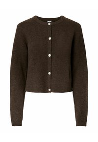 PCSILLY LS O-NECK BC - Chaqueta de punto - hot fudge