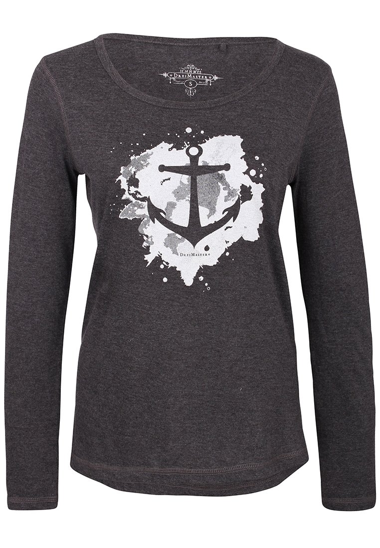 dreimaster Longsleeve donkergrijs gemêleerd