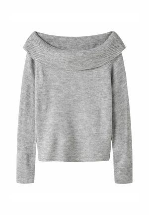 Striktrøje - light grey melange
