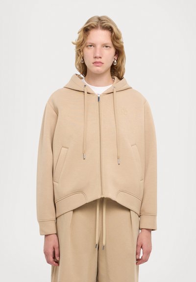WEEKEND MaxMara PARSEC - Majica s kapuljačom i patentnim zatvaračem - beige