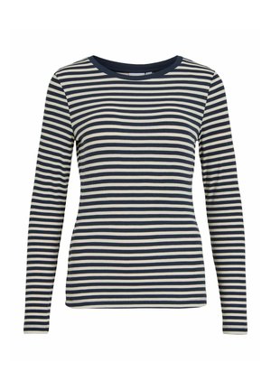 VILA, LONG SLEEVED TOP VIAVERA ROUND NECK - T-shirt à manches longues - navy blazer