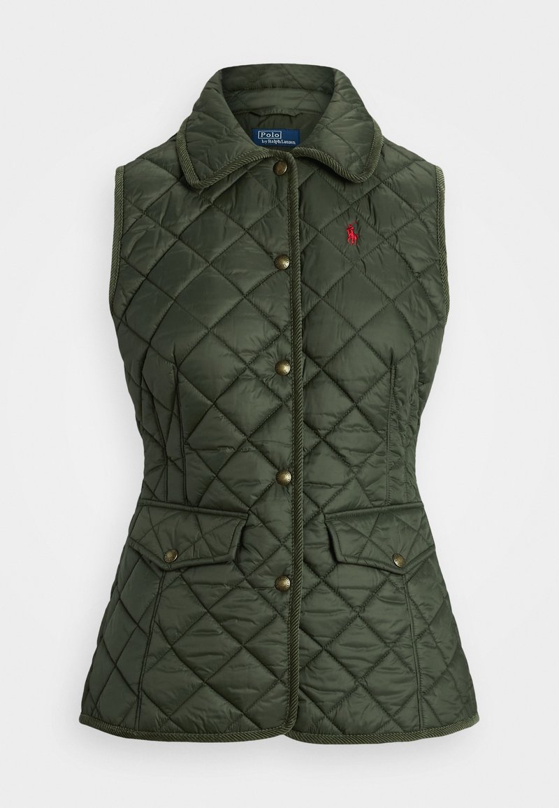Polo Ralph Lauren CORDUROY TRIM QUILTED VEST - Vesta - ranger green