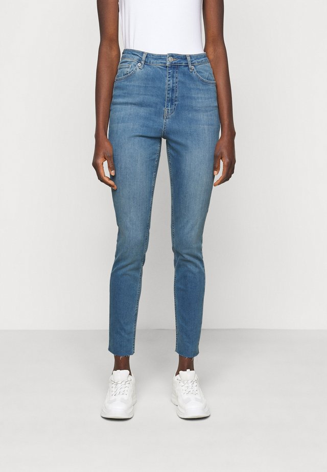 HIGH WAIST RAW  - Jeans Skinny Fit - blue