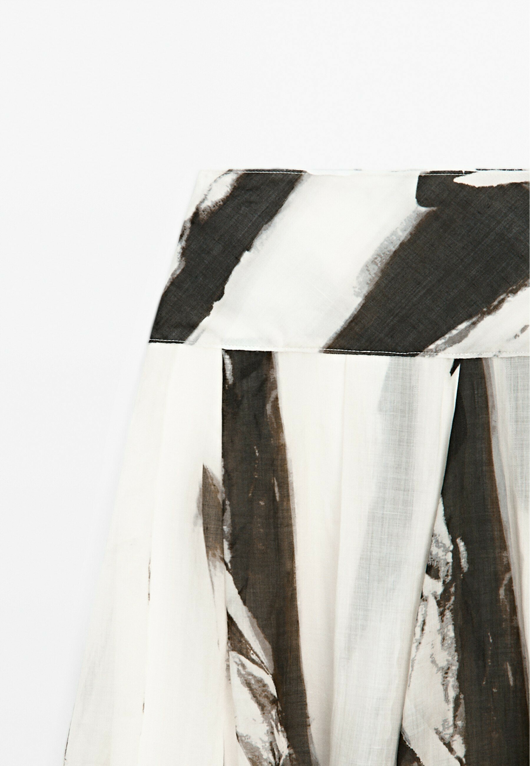 Massimo Dutti FLOWING MARBLE PRINT MIDI - A-line skirt