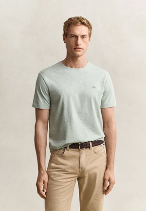 GANT REG SHIELD  - Βασικό μπλουζάκι - soft green melange