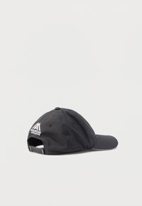 Black adjustable baseball cap with "Mountain Athletics" logo on back, displayed on a plain light surface.
