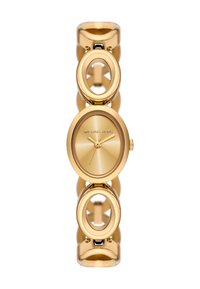 Orologio da donna Michael Kors in tonificazione oro, con quadrante ovale, dial minimalista e design del bracciale aperto con ovali uniti.