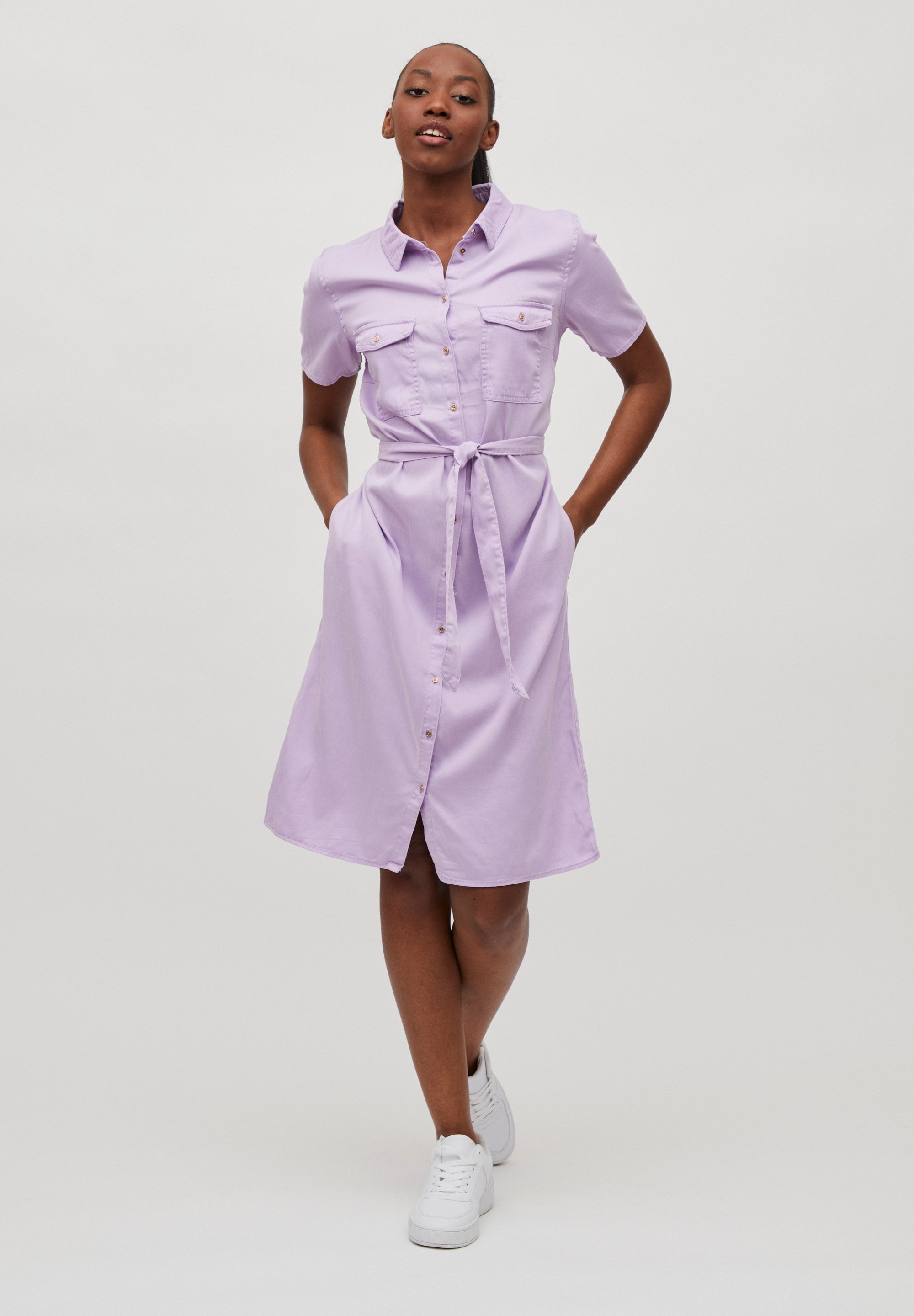 white christmas dresses dress denim button down frill detail main image 0