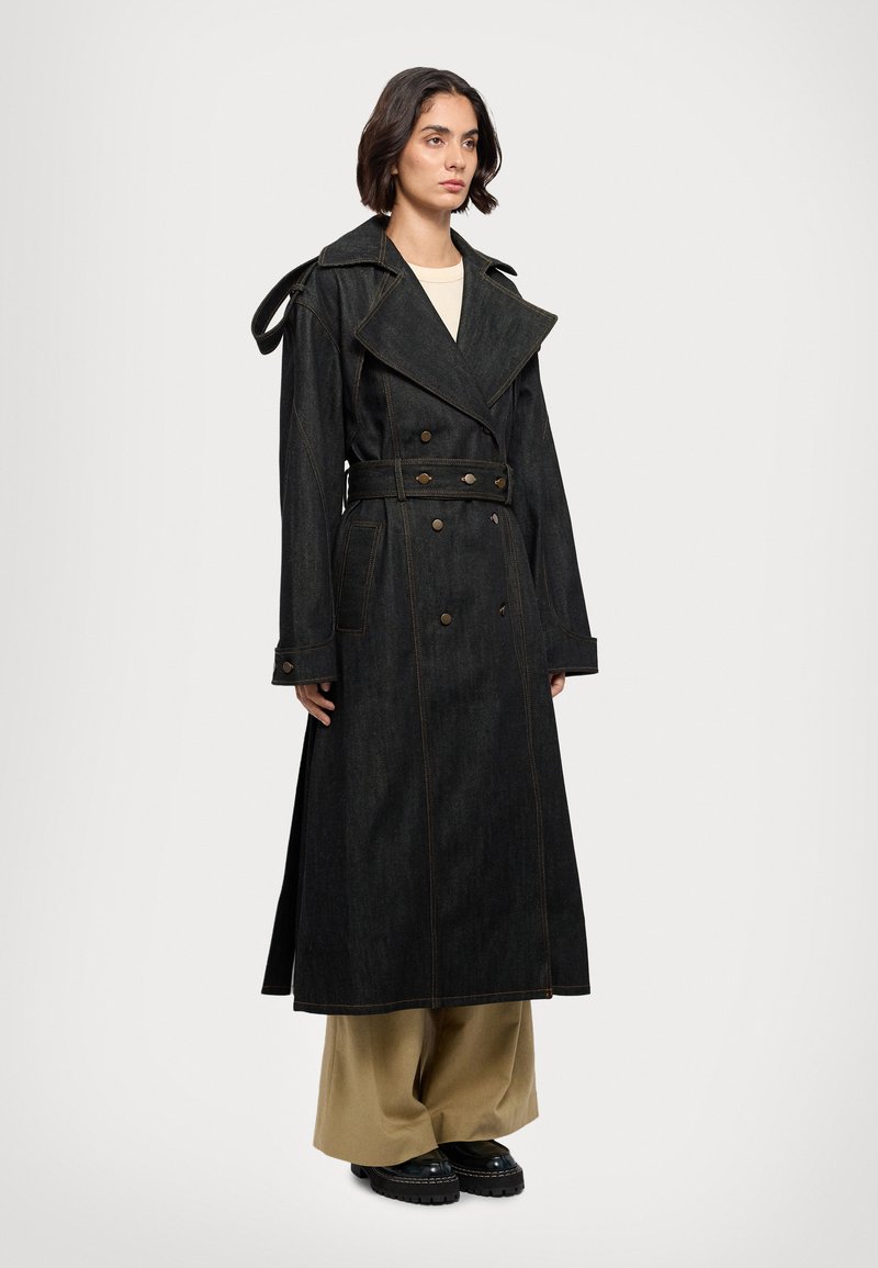 Materiel WIDE FIT - Šineļveida mētelis - dark denim