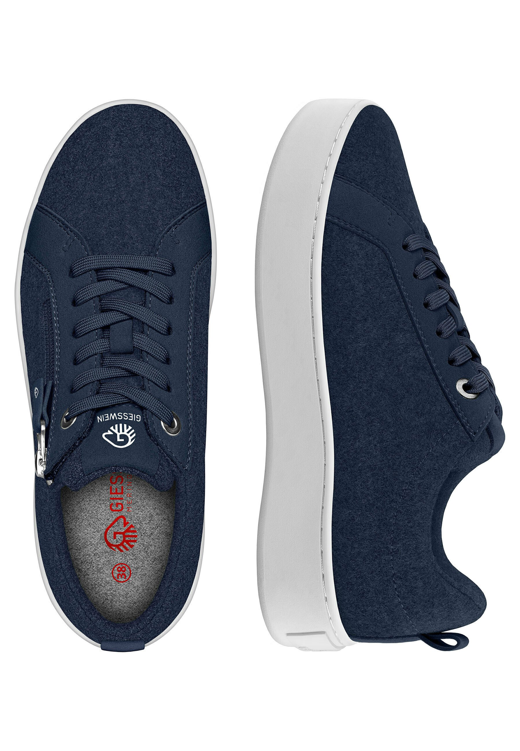 GIESSWEIN Wool Zip Sneaker Damen – Aus Merinowolle, Mit Reißverschluss, Bequem Ohne Socken