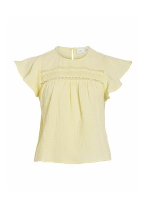 VILA, OBERTEIL MIT ANGESCHNITTENEN ÄRMELN VIMULE RUNDHALS - Pusero - pastel yellow