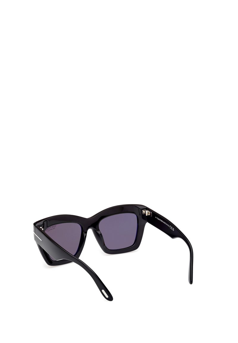 Tom Ford LUNA - Sunglasses - glossy black smoke gray/black  display picture 1