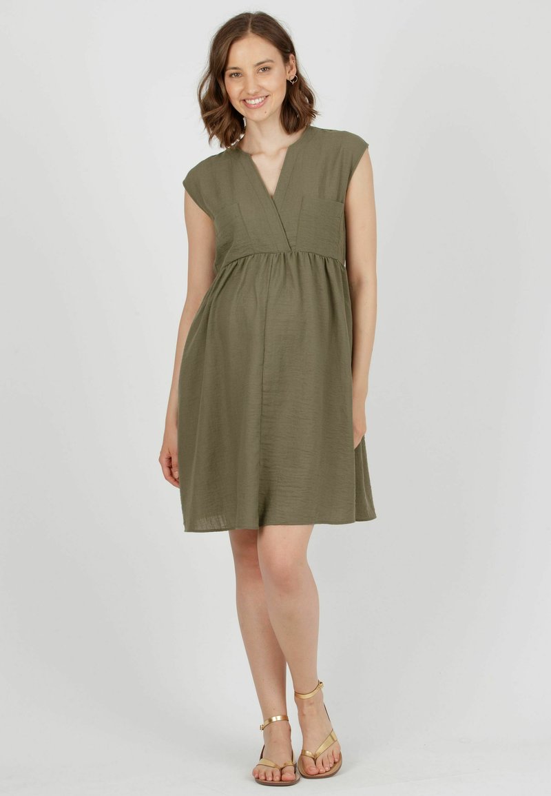 Attesa Maternity HARPER - Day dress - verde militare/mottled green - Zalando