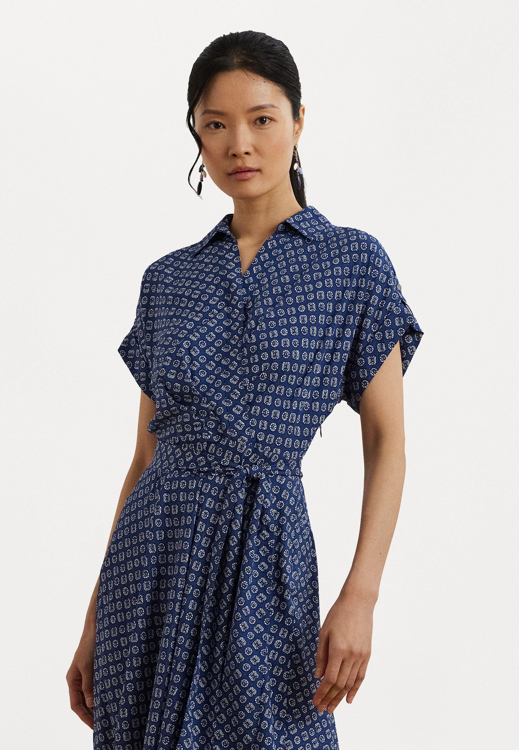 lauren ralph lauren fratillio short sleeve day dress Lauren Ralph Lauren FRATILLIO SHORT SLEEVE DAY DRESS - Day dress -  blue/white/blue