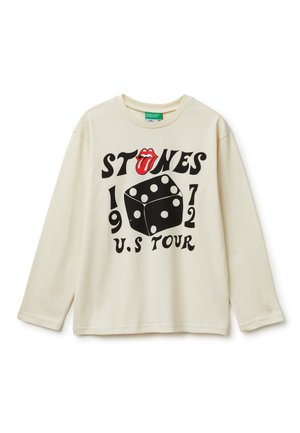 MULTICOLOR PRINT ON FRONT LOGO LABEL ON HEM - Camiseta de manga larga - beige