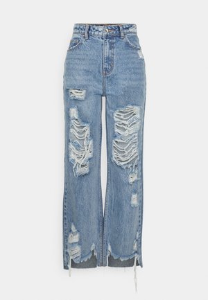ONLY, ONLDAD WIDE DESTROY - Jeans Relaxed Fit - medium blue denim