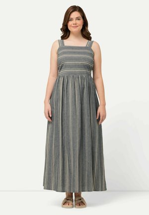 STRIPED SLEEVELESS - Vestido vaquero - navy blue