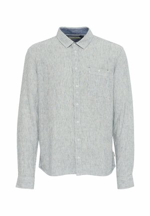 Gestreept overhemd met knopen in lichte blauw- en wittinten, voorzien van een kraag, lange mouwen, borstzak en een zachte stofstructuur.