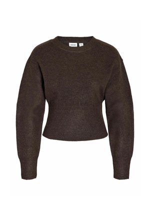Noisy May, NMSLOAN L/S O-NECK KNIT NOOS - Pullover - chocolate brown
