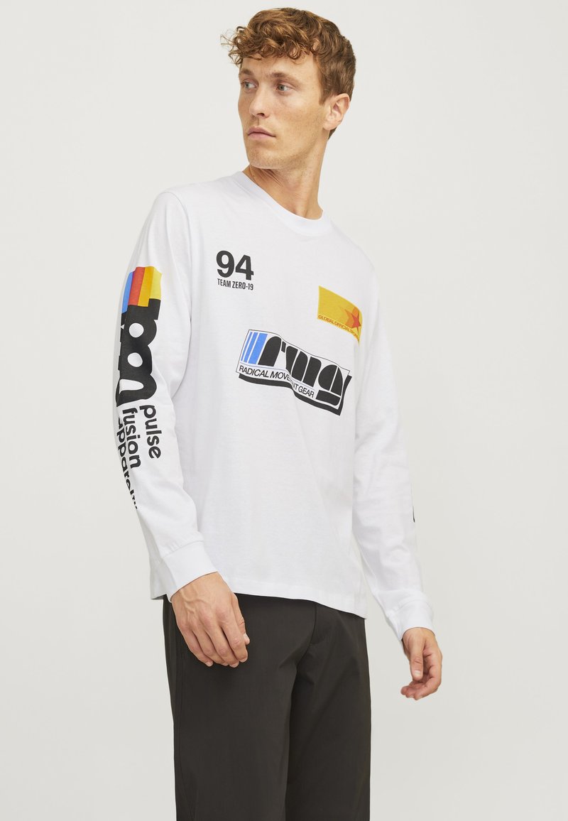 Jack & Jones JORPEDAL TEE CREW NECK UNISEX - Hosszú ujjú felső - bright white