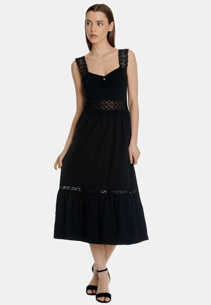 Maglietta Donna Vive Maria Summer Lolita, Scollo A V Con Rosa E Ciondolo, Nero/rosa/crema, Taglie S+
