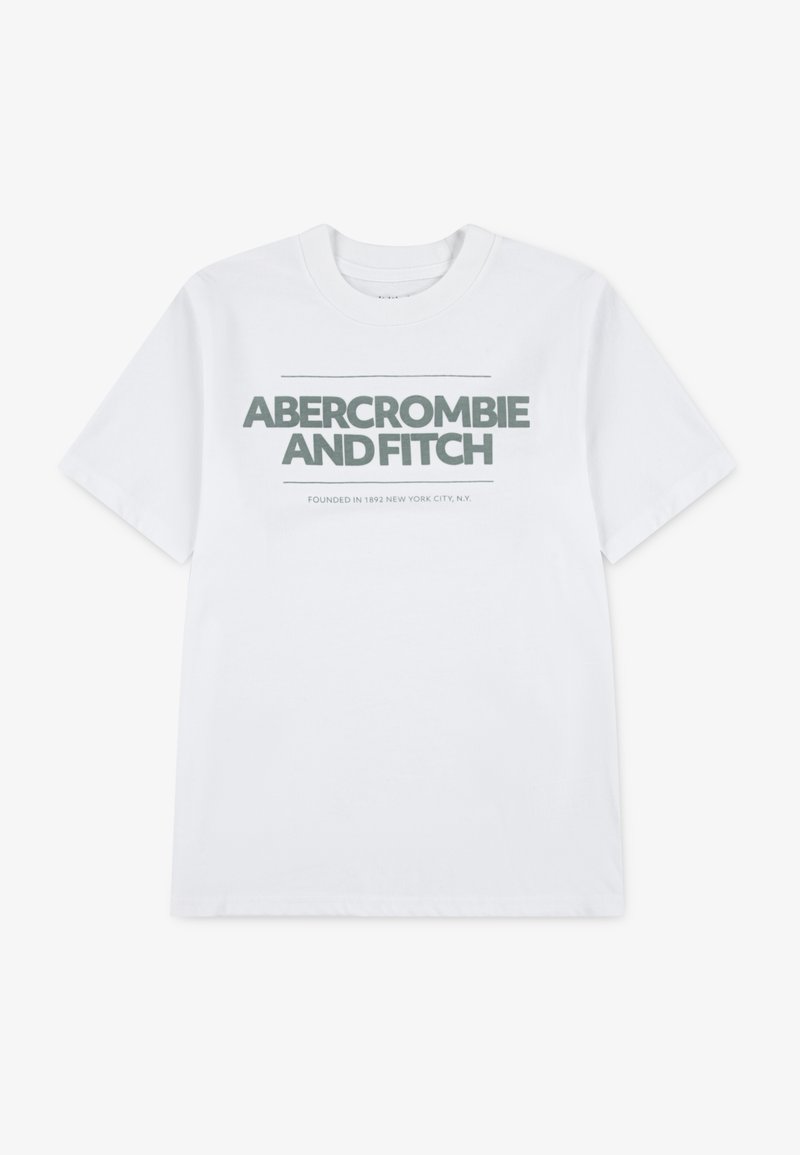 Abercrombie & Fitch CINDER BLOCK - T-shirt imprimé - bright white