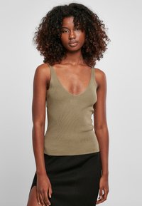 Urban Classics - LADIES RIB KNIT TOP - Top - khaki Thumbnail Image 1