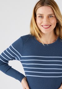 Damart COL ROND  - Jersey de punto - bleu rayé