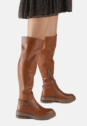 Platform boots - cognac