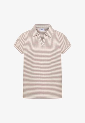 Cecil, KURZARM POLOSHIRT MIT STREIFENSTRUKTUR - Poloshirts - creamy mocha