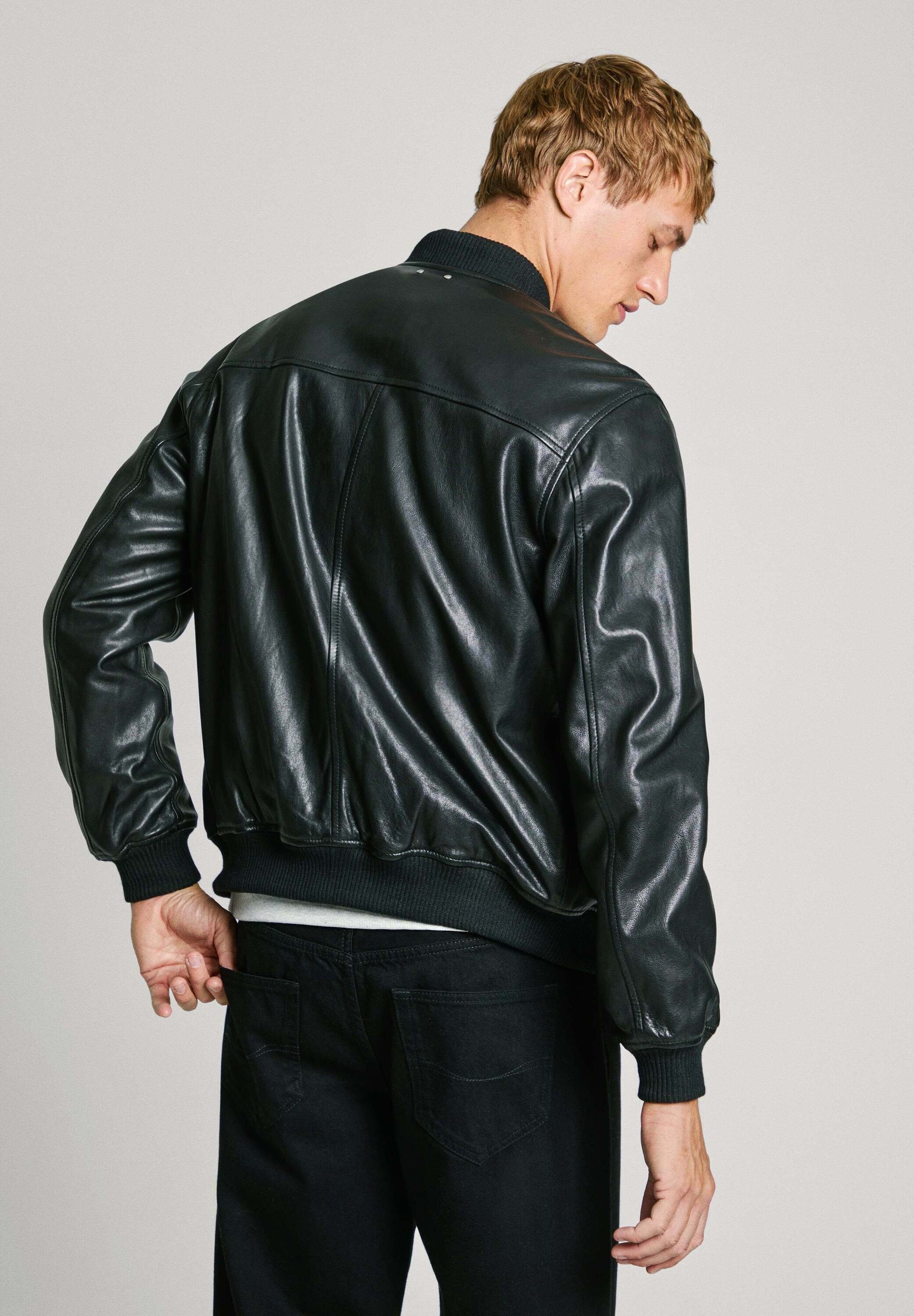 Pepe Jeans TORNO - Leather jacket - black - Zalando