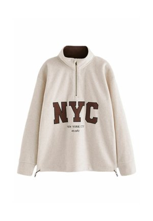 HALF ZIP - Flísová bunda - ecru nyc