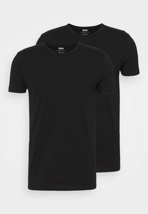 DOUBLE TEE UNISEX 2 PACK UNISEX - T-Shirt basic - black