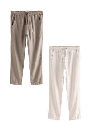 2 PACK REGULAR FIT - Auduma bikses - mushroom brown light grey