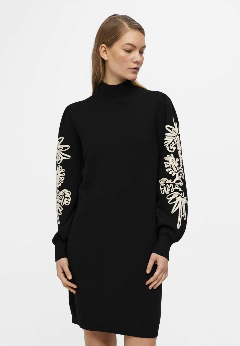Object OBJJOANA - Gebreide jurk - black