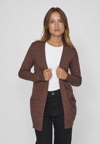 VILA VIRIL OPEN NOOS - Cardigan - shaved chocolate